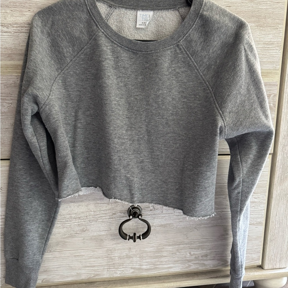 Gray Cropped Sweatshirt